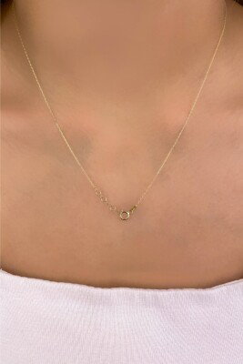 Toplu Çiçek İtalyan Altın Kolye 14KLY1130 - 3