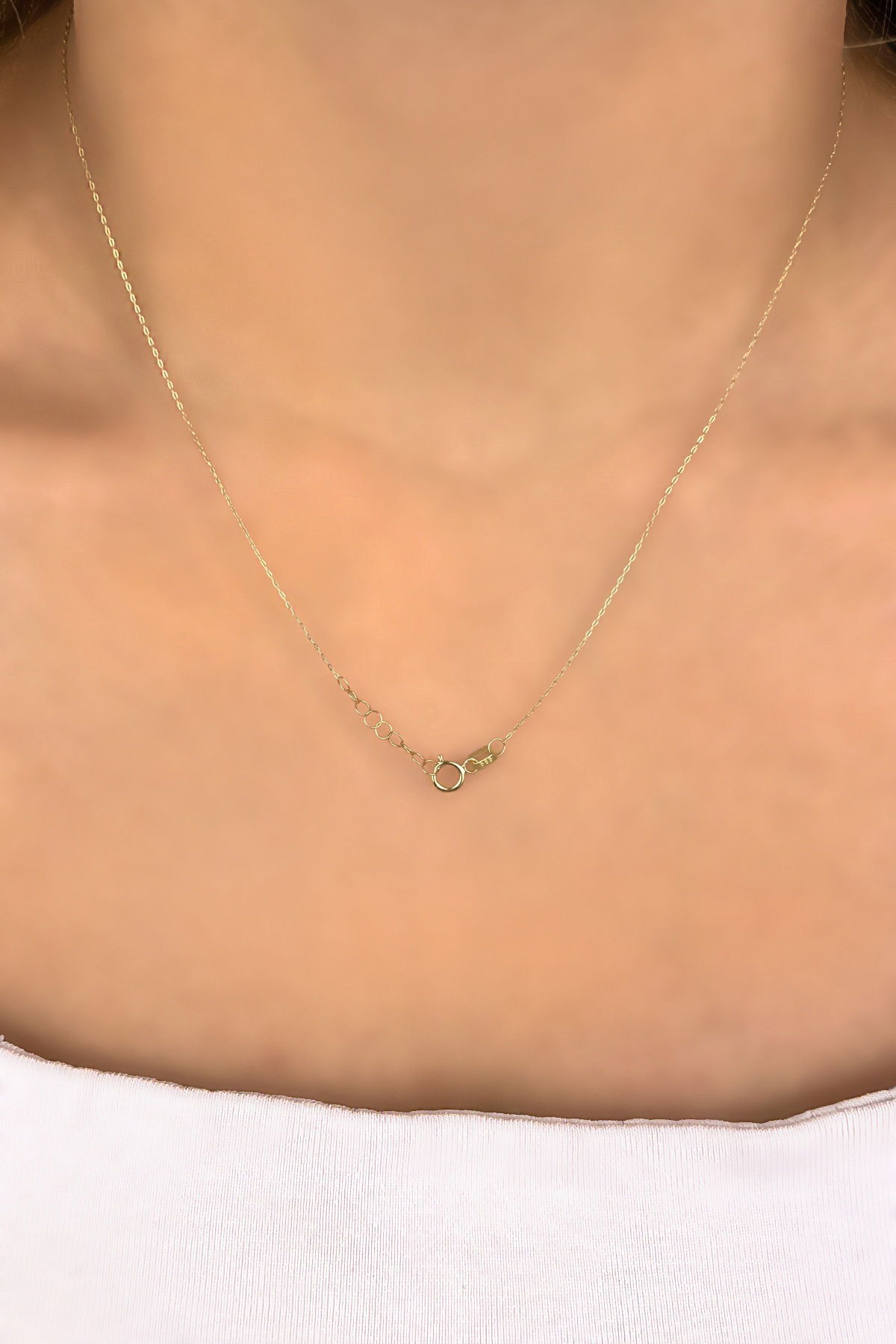 Toplu Çiçek İtalyan Altın Kolye 14KLY1134 - 3