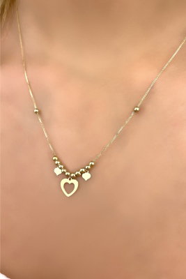 Toplu Kalp Altın Kolye 14KLY9350 - 2