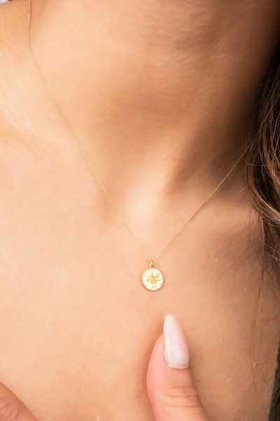 Tuğra Hayalet Altın Kolye 8KLY751 - Altınaşkı