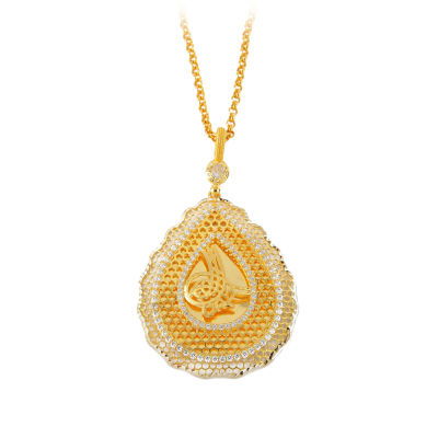 Tuğralı Altın Kolye 14KLY265 - Altınaşkı