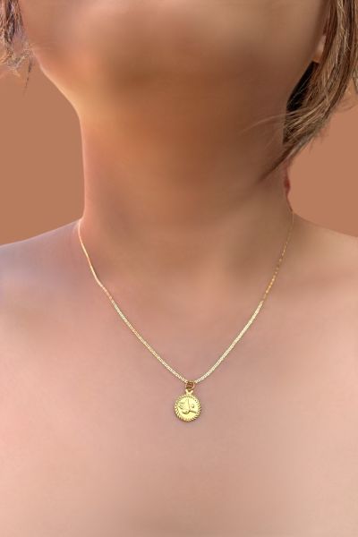 Tuğralı Altın Kolye 14KLY2876 - Altınaşkı