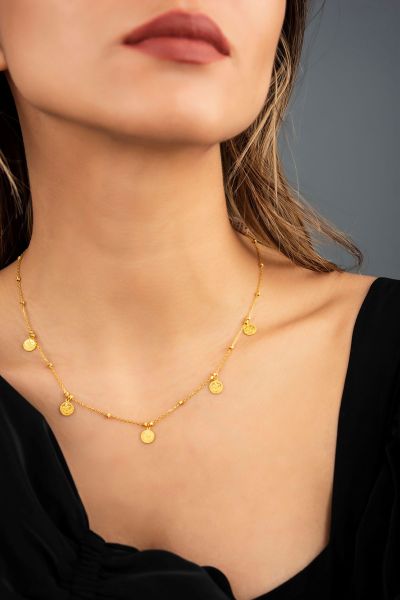 Tuğralı Altın Kolye 14KLY6382 - Altınaşkı