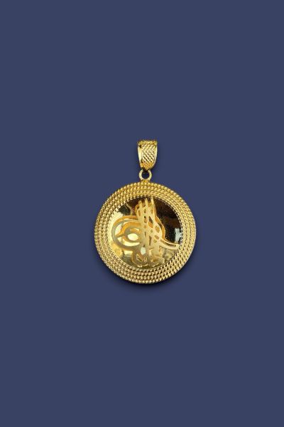 Tuğralı Altın Kolye Ucu 14KLY8196 - Altınaşkı