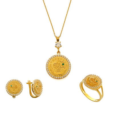 Tuğralı Altın Set 14MNST45 - Altınaşkı