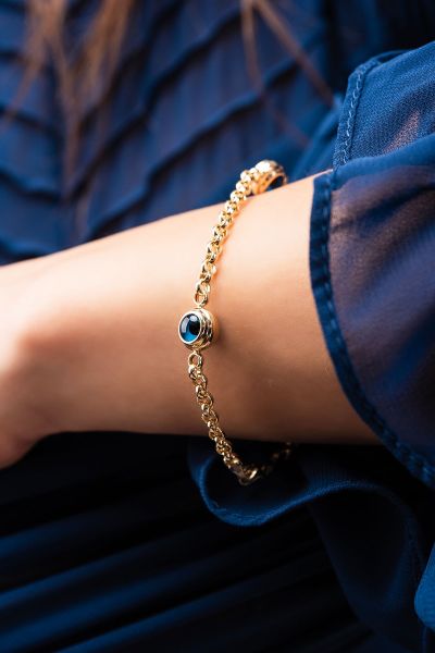 Üç Gözlü Altın Bileklık 14KNY1141 - Altınaşkı