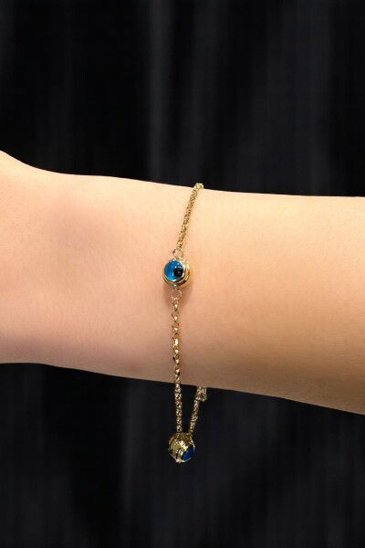 Üç Gözlü Altın Bileklik 14KNY4448 - Altınaşkı