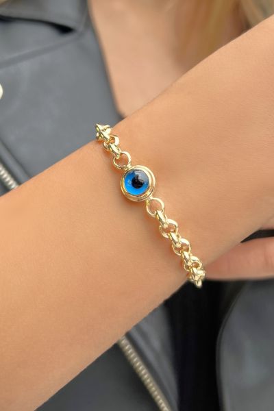 Üç Gözlü Altın Bileklik 14KNY9080 - Altınaşkı