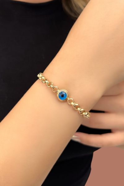 Üç Gözlü Altın Bileklik 14KNY9087 - Altınaşkı