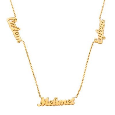 Üç İsimli Altın Kolye 14KLY2006 - Altınaşkı