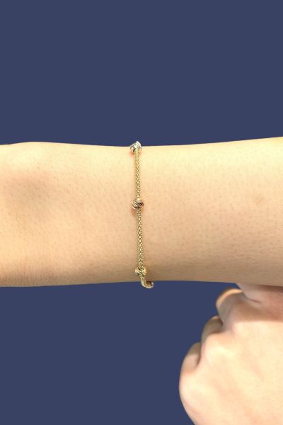 Üç Renkli Dorika Toplu Altın Bileklik 14KNY4741 - Altınaşkı