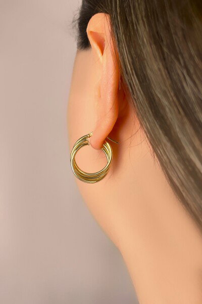 Üçlü Halka Altın Küpe 8KP3042 - Altınaşkı