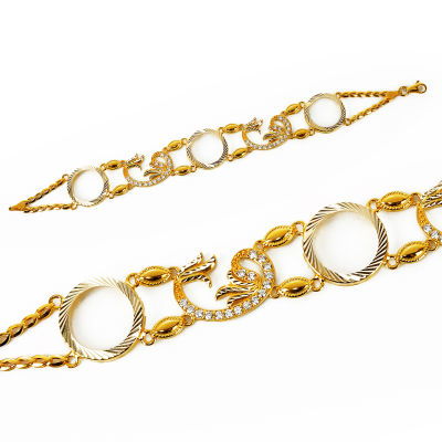 Vav lı Çeyrek Çerçeveli Altın Bileklik 14KNY136 - Altınaşkı