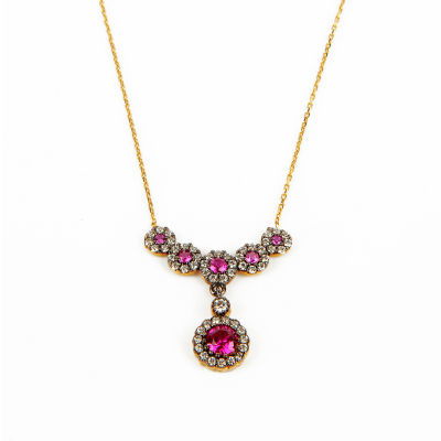 Yakut Kırmızısı Altın Kolye 14KLY292 - Altınaşkı