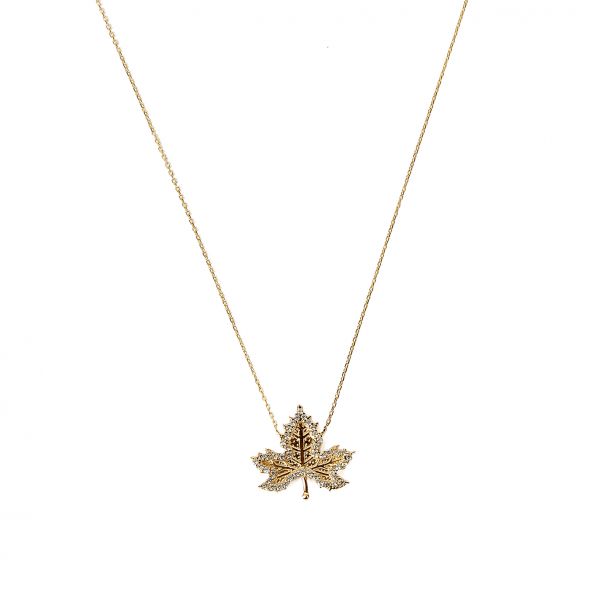 Yaprak Altın Kolye 14KLY1778 - Altınaşkı