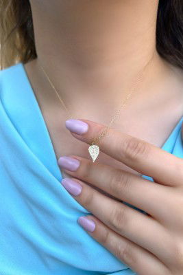 Yaprak Hayalet Altın Kolye 8KLY882 - 1