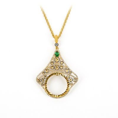 Yarım Altın Çerçeve Kolye 14CRCV17 - Altınaşkı