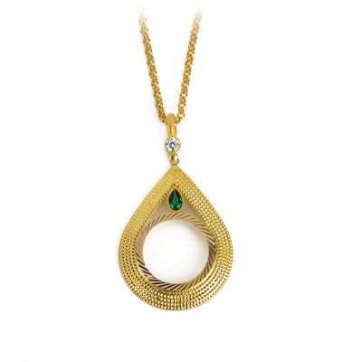 Yarım Altın Çerçeve Kolye 14CRCV23 - Altınaşkı