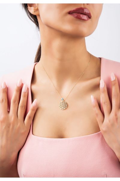 Yaşam Çiçeği Altın Kolye 14KLY5605 - Altınaşkı