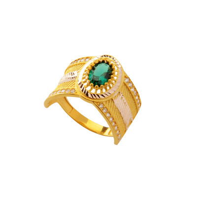 Yeşil Taşlı Altın Yüzük 14YZ767 - Altınaşkı
