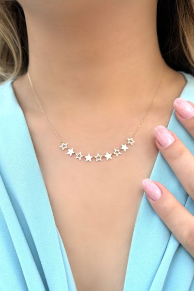 Yıldız Altın Kolye 14KLY4893 - Altınaşkı