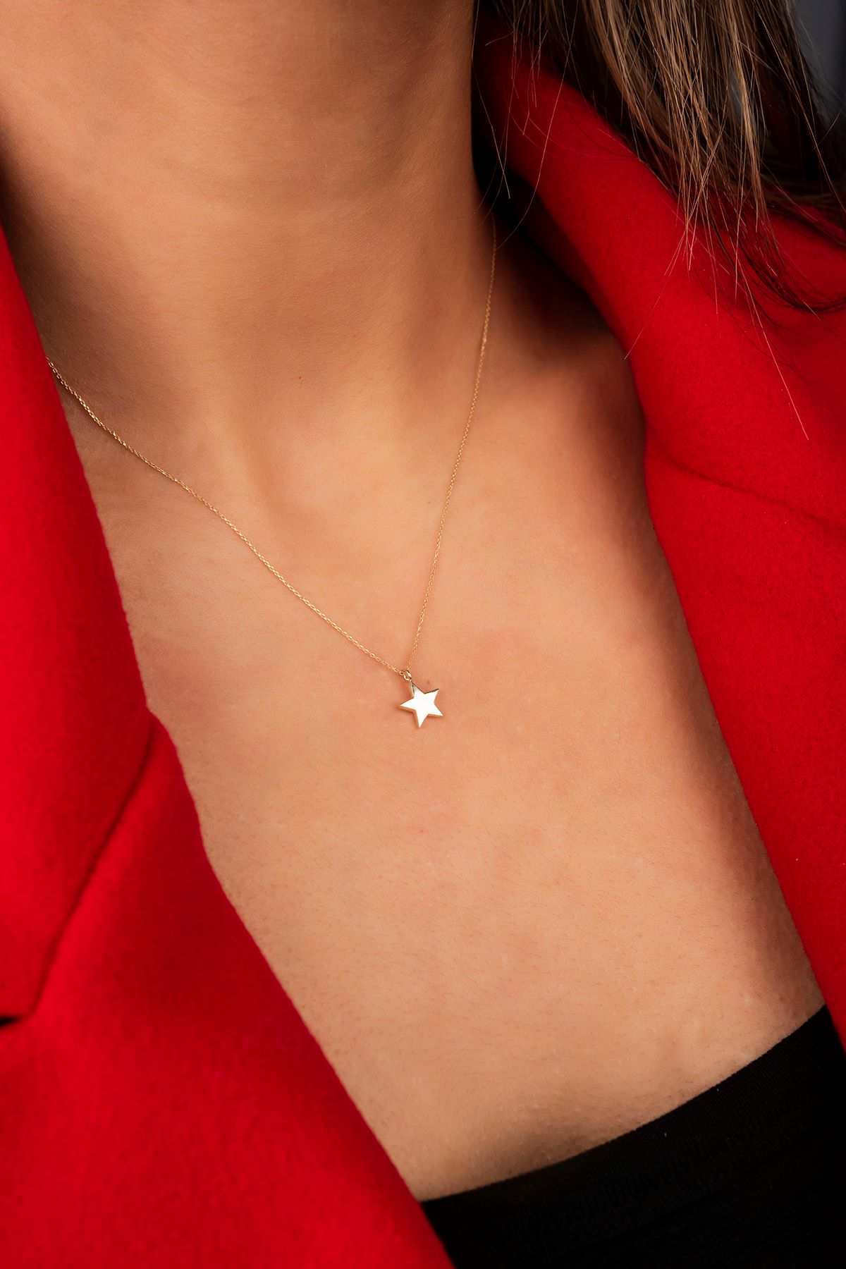 Yıldız Hayalet Altın Kolye 8KLY645 - 2