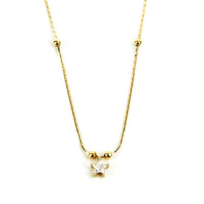 Yıldız Taşlı Altın Kolye 14KLY67 - Altınaşkı