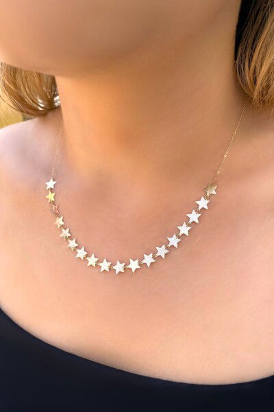 Yıldız Yolu Altın Kolye 14KLY7675 - Altınaşkı