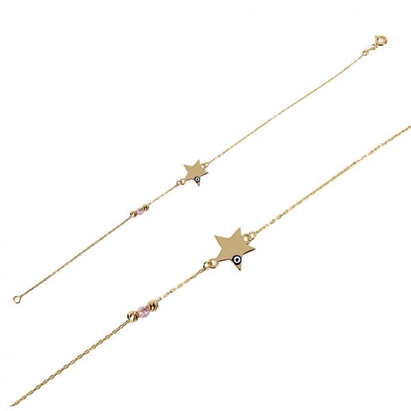 Yıldızlı Dorika Toplu Altın Bileklik 14KNY679 - Altınaşkı