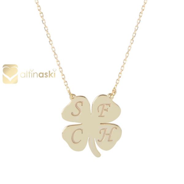 Yonca Harfli Altın Kolye FYA174 - Altınaşkı