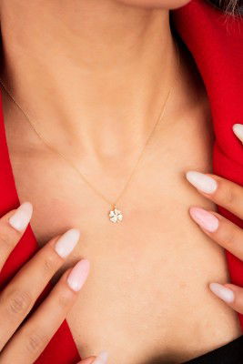 Yonca Hayalet Altın Kolye 8KLY793 - 2