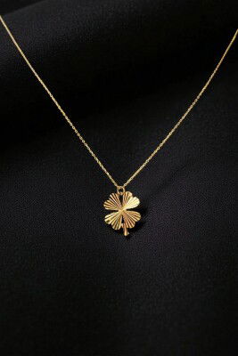 Yonca Kalemli Altın Kolye 8KLY5859 - 1