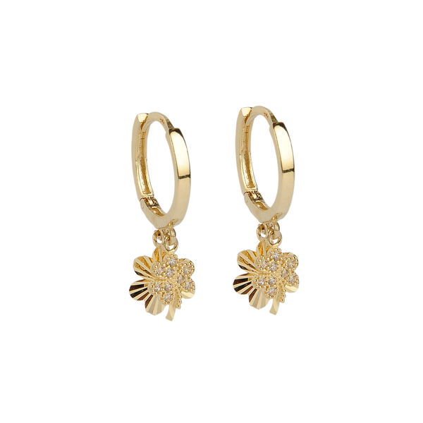 Yonca Pullu Altın Küpe 14KP1807 - Altınaşkı