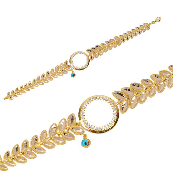 Zeytindalı Çeyrek Çerçeveli Altın Bileklik 14KNY820 - Altınaşkı