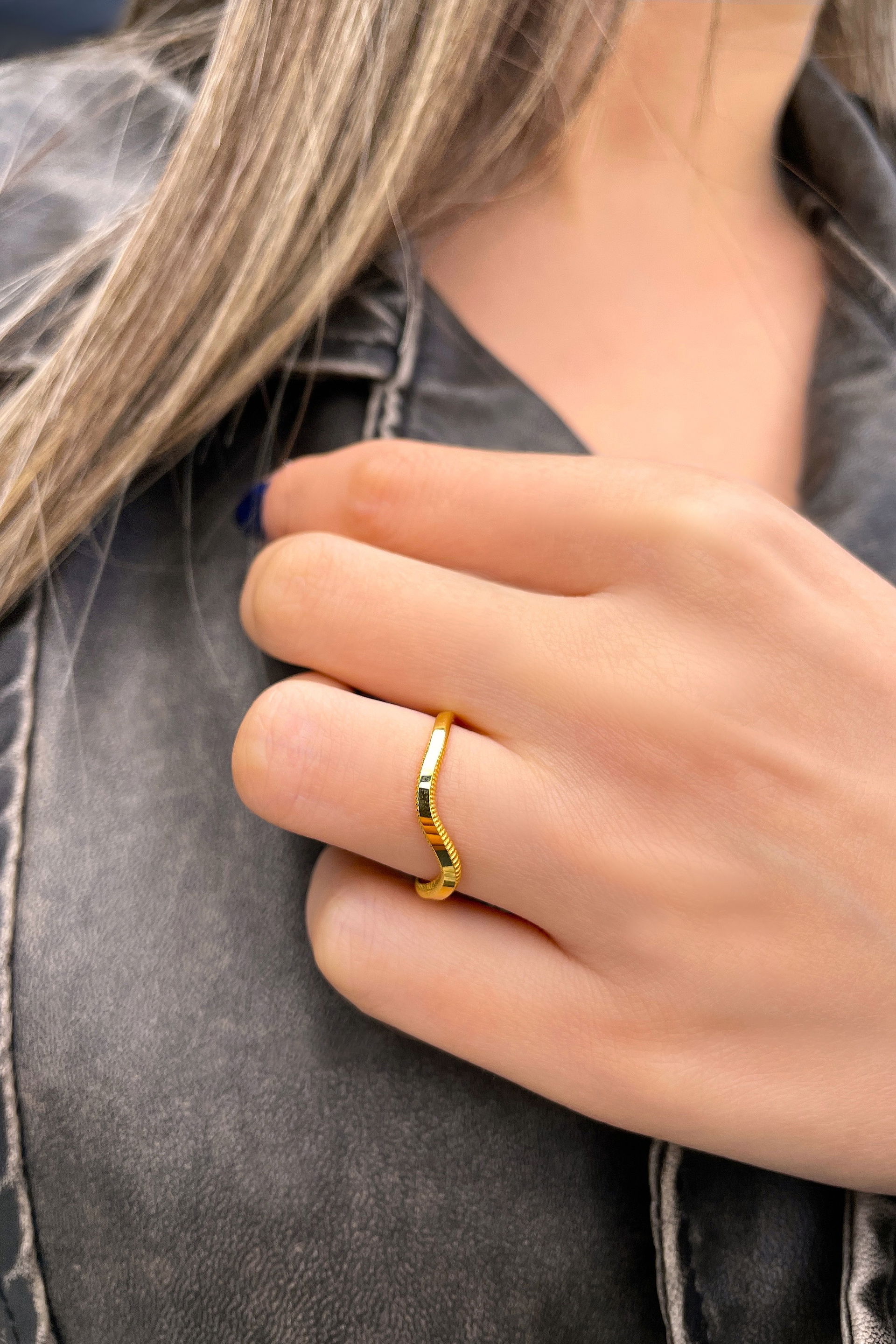 Zikzak Ajda Altın Yüzük 8YZK583 - 1