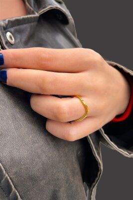 Zikzak Ajda Altın Yüzük 8YZK583 - 2