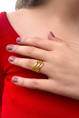 Zikzak Ajda Kaburga Altın Yüzük 8YZK545 - 2