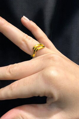 Zikzak Ajda Kaburga Altın Yüzük 8YZK568 - 2