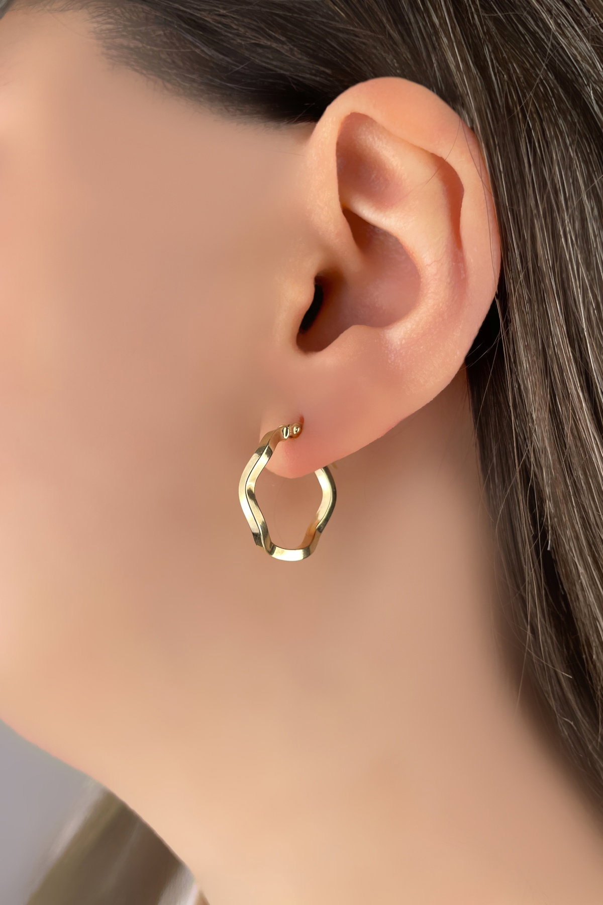 Zikzak Altın Küpe 8KP2771 - 2