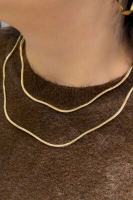 Zikzak İtalyan Altın Kolye 14KLY7656 - 1